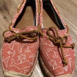 Sperry nautical print flats